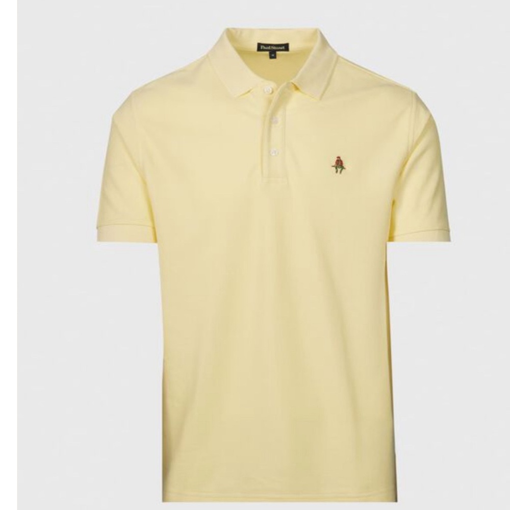 Paul Stuart Cotton Piqué Logo Polo in butter yellow